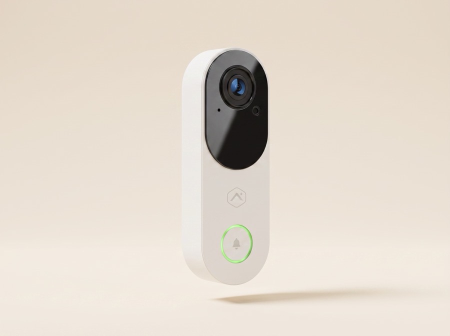 The Alarm.com ADC-VDB775 video doorbell camera