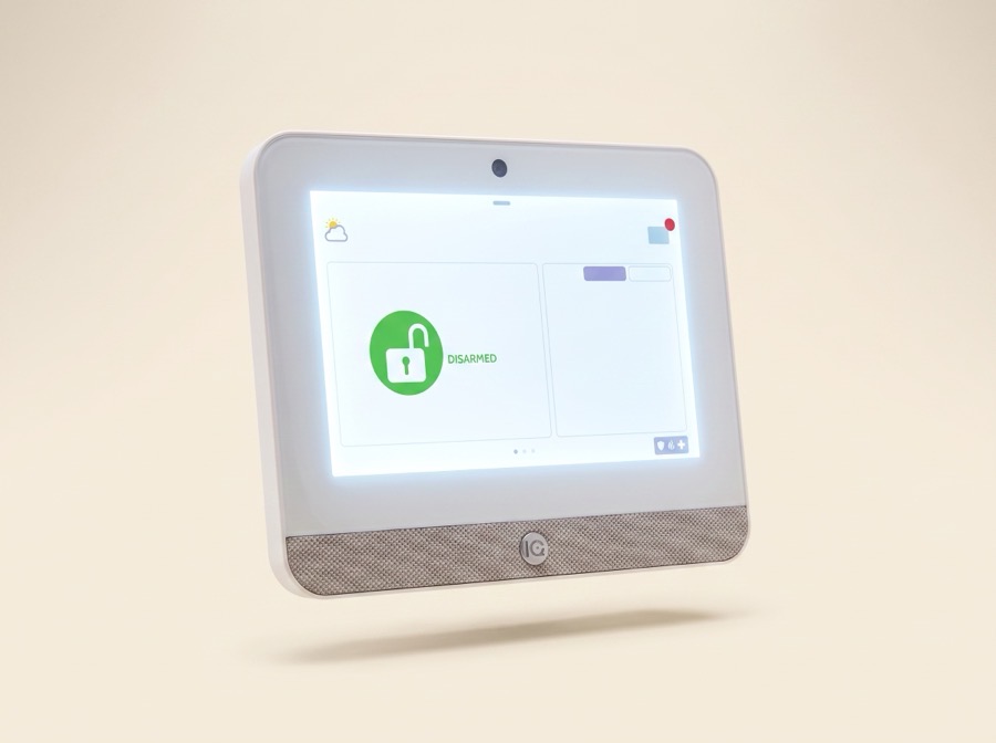 The Qolsys IQ Panel 5 touchscreen security panel
