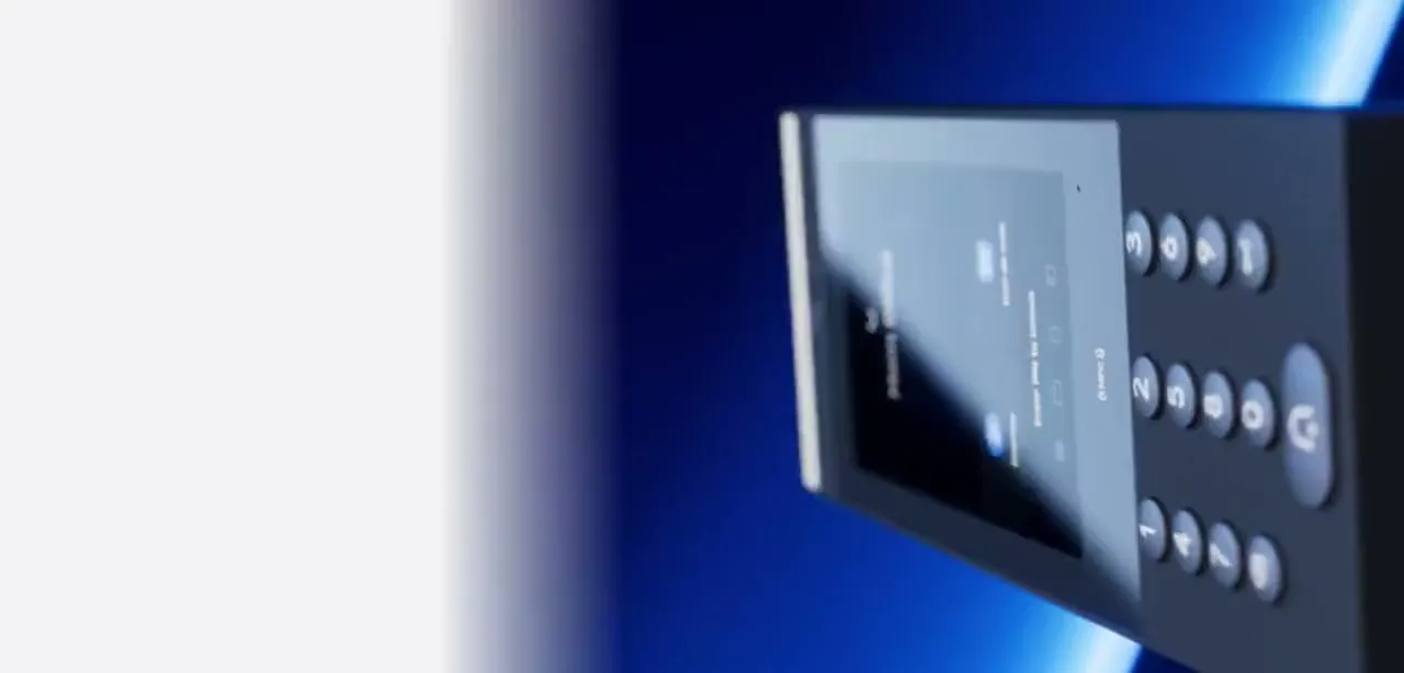 UniFi Intercom and doorbell screens: keypad, directory and a two-way video call